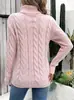 Suéter de Tricô de Gola Alta Novo Estilo Outono e Inverno para Mulheres, Suéter de Cashmere de Tricô Solto da Moda, Camada Base, Peça Única Atacado