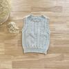Traje Coreano de Niña para Primavera Cárdigan Suéter Hueco Dulce con Chaleco Falda Exterior de Algodón Bordada Versátil Japonesa