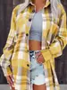 Ropa de mujer transfronteriza Europa y Estados Unidos otoño e invierno 2024 nueva moda casual Oversize holgada camisa de cuadros