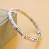 Pulsera S999 Chapada en Cobre Personalizada Nudo de Bambú Brillante Esmerilada Simple y Moderna Elegante para Damas Pulsera Abierta
