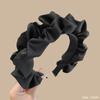 Estilo coreano headband plissado das mulheres de abas largas preto elegante simples passeio Super fada headband grampo de cabelo Internet celebridade moda cocar