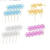 Cartão de decoração de bolo de Natal floco de neve decoração de bolo de inverno neve plug-in festa plug-in pacote com 10