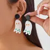 Brincos Acrílicos Assimétricos Criativos de Halloween Transfronteiriços Morcego Abóbora Aranha Fantasma Moda Brincos Atacado