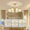 Lámpara de Araña de Sala de Estar de Estilo Francés Personalizada Creativa Media Antigua Crema Cálida Lámpara de Flor Dormitorio Espectro Completo Proyección Lámparas Protección Ojos