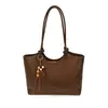 Bolso Tote Textura Retro Mujer 2026 Nuevo Gran Capacidad Bolso de Hombro para Viajes Cotidianos Bolso de Mano Casual Moda de Alta Gama