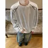 Sudadera con Capucha Redonda Blanca de Calle para Pareja Americana Hasselblad Línea Remache para Hombres y Mujeres Otoño Diseño Holgado Sentido Deportivo Top Deportivo