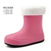 Botas de lluvia de media caña de moda para mujer, botas de lluvia antideslizantes de PVC con borde cruzado, zapatos de agua para mujer, nuevos zapatos de goma, botas de agua, chanclos de cocina