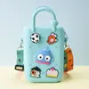 Monedero de silicona con forma de cueva cuadrada para niños, bolso cruzado para caminar, divertido y bonito bolso de silicona para cambio.