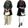 Zy259189 Da Ai Mei Yuan 2025 Otoño/Invierno Nuevo Estilo Coreano Holgado Adelgazante Cuadros Estilo Chanel Abrigo de Lana