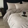Juego de ropa de cama jacquard de algodón 100% tejido grueso de algodón de fibra larga de Xinjiang Clase A de cuatro piezas, algodón puro con una sensación de lujo ligero, incluyendo funda de edredón y sábana bajera