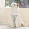 Ropa Nueva para Gatos para Primavera y Verano: Vestido con Arnés Estilo Pastoral a Cuadros para Gatos Azules, Gatitos y Gatos Sin Pelo