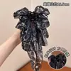 Novo prendedor de cabelo triângulo de tecido 2026, presilha tubarão estampa de leopardo retrô, prendedor de cabelo volumoso para a parte de trás da cabeça, acessório de cabelo fofo