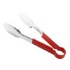 Pinza para Alimentos de Acero Inoxidable Pan Comida Barbecue Horneado Pinza Mango de Silicona Rojo Antiescaldante Suministros de Cocina de Acero Inoxidable