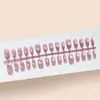 Ámbar Morado Claro Ojo de Gato Alta Calidad Elegante Estilo Girly Estilo Hermana Mayor Blanqueamiento Manicura Estilo Corto 30 Piezas Manicura Usable