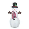 Muñeco de Nieve Inflable Navideño Transfronterizo de 1.2m con Luces LED Integradas para Decoración de Jardín Exterior, Césped, Fiesta Navideña
