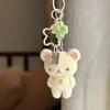 Colgante Flocado Lindo Dibujo Animado Oso Fácil DIY Colgante de Resina Llavero Cadena de Teléfono Móvil Accesorios para Mochila Colgante