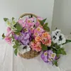 Atacado Transfronteiriço Flores Artificiais Haste Única 3 Galhos 10 Flores Amor-perfeito Jardim Externo Paisagismo Decoração de Pátio Flores Artificiais