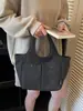 Bolsa de Lona Minimalista Coreana de Nicho para Trabalho e Deslocamento, Bolsa Tote Leve, Bolsa de Ombro Fashion, Bolsa Cesta