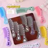 Pente de cabelo com estampa de desenho animado fofo, cabelo liso, pente pequeno portátil, pente de cabelo colorido doce estilo ins feminino