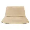 Sombrero de Pescador de Algodón Logo Bordado Liso Sombrero de Olla de un Lado Sombrero de Sol Impreso de Copa Plana Sombrero de Olla de Ala Ancha para Mujer Protector Solar Impreso