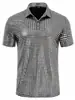 Comercio exterior transfronterizo nueva camiseta casual para hombre moda lentejuelas solapa manga corta camisa POLO talla grande solapa camiseta hombres