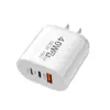 Cargador Múltiple Ovalado Doble Pd+1Usb Adaptador de Corriente 5V2A12W Cabezal de Carga Acc Enchufe Estándar Europeo y Americano