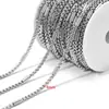 Cadena de eslabones para pulsera de moda DIY, accesorio de joyería, cadena de pinza de perla cuadrada con baño de vacío de acero inoxidable transfronteriza, venta al por mayor