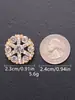 Botones Metálicos de Flor de Diamante Hueca Tridimensional de Venta Caliente Transfronteriza Botones Decorativos Cosidos a Mano para Suéter Cárdigan Abrigo Chaqueta en Stock