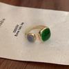 Diseño de Anillo, Sentido de Alta Gama, Sentido Femenino del Diseño Elegante, Nicho Cool, Estilo Japonés Lujo Accesible, Anillo de Esmeralda Europeo y Americano