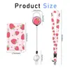 Lanyard con Hebilla Fácil de Tirar Telescópica Desmontable para Insignia de Trabajo Portatarjeta de Identificación con Corazón de Fresa UV Doble Cara Más Vendido Transfronterizo Listo para la Venta