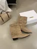 Botas curtas femininas para primavera e outono, novas calças botas estilo coreano 2026, botas de moda com bico fino, botas curtas casuais justas