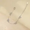 Pulsera de Plata de Ley S925 con Forma de Mariposa y Cruz con Diamantes bajo el Árbol Banyan, Estilo de Alta Gama, Popular en Europa y América, Joyería para Mujer
