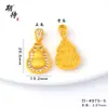 Pingente de Acessório DIY Banhado a Ouro de Longa Duração e Não Desbota com Incrustação de Diamante, Pingente de Cabaça Vazado, Pingente de Cabaça Floral Original Personalizado