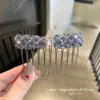 Selección Premium: Peine Invertido de Lujo con Diamantes Completos, Accesorio para el Cabello Versátil y Ultra Brillante para Mujeres, Elegante Peine para Cabello Suelto