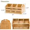 Caja de Almacenamiento de Cuchillo y Tenedor de Cocina de Bambú Caja de Almacenamiento de Cuchara y Palillos para Mesa de Restaurante Caja de Colocación de Vajilla con Compartimentos de Madera Maciza