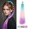 Trenzas de Hilo Plateado Trenzado para el Cabello Ez Dreadlocks Extensiones de Cola de Caballo Larga con Hilo Dorado y Plateado Trenzas de Gradiente de Colores Pelucas para Niños