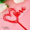 Juego de 10 Piezas de Decoraciones para Pastel del Día de San Valentín Chino, Flecha Negra Amor Acrílico Cake Toppers, Banderines de Pareja