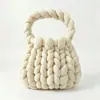 Nova Bolsa de Tecido Pelúcia DIY Bolsa Tecida à Mão Bolsa Tecida com Fio Preenchido de Veludo Cristal Bolsa de Mão Transversal Feminina