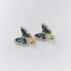 Joyería hecha a mano DIY aretes de perlas, soportes vacíos para aretes de perlas, accesorios para mujer, mariposas de concha de abulón natural, venta al por mayor transfronteriza