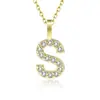 Amazon transfronteiriço novo zircônia cravejada com diamantes 26 letras do alfabeto inglês colar feminino aço titânio pingente DIY corrente clavícula