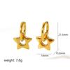 Moda Europeia e Americana Amor Estrela Brincos de Aço Titânio Femininos Nicho Sensação de Alto Padrão Estilo Ins Brincos de Aço Inoxidável Ouro 18k Brincos