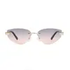 Gafas de Sol Nuevas de Metal Transfronterizas para Mujer, Gafas de Alta Gama Anti-UV, Moda para Fotografía Callejera, Gafas Versátiles sin Montura para Mujer
