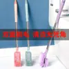 Cepillo para inodoro para uso doméstico, longitud extendida, doble cara, sin puntos ciegos, montado en la pared, cerdas duras, cepillo para inodoro para limpiar ranuras