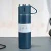 Taza Recta Termo de Acero Inoxidable 304 de Gama Alta con Tres Tapas Set de Caja de Regalo Regalo de Negocios Venta al por Mayor Portátil Popote