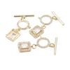 Hebilla otbuckle micro-incrustada envuelta en oro de 14K que conserva el color, hebilla de collar de estrella, circonita rectangular, cierre de perla, hebilla universal de corazón