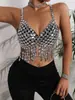 Joias Acrílicas de Moda Sexy Europeias e Americanas Pingente de Cristal Corrente de Peito com Borla Corrente de Cintura Corrente Corporal Tira K23443