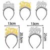 Decorações de Ano Novo transfronteiriças, tiaras, acessórios de cabelo, decorações para festa de Réveillon 2027, decorações de festa de Ano Novo, adereços para fotos