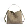 Bolsa feminina tecida de alta qualidade, bolsa de ombro de camurça fosca, bolsa tote vintage, bolsa de ombro casual, bolsa transversal