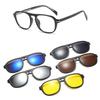 Novo conjunto de ponteira TR90 espelho óculos de sol polarizados magnéticos com cinco clipes coloridos óculos de sol transfronteiriços equitação óculos de sapo