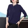 Nuevo Vestido de Primavera 2023 Estilo Occidental Camiseta Top para Mujer Madre de mediana edad Moda Otoño Cuello Alto Camisa Base Bordada
